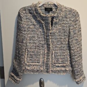 J. Crew Women's Tweed Blazer - Blue and Cream